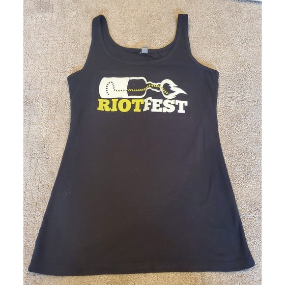 Women's Black Next Level Riot Fest Tank Top Size Large - Picture 1 of 6